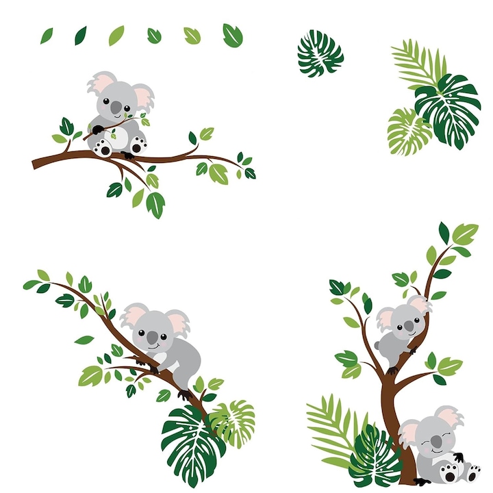 Dekoratív matricák, VeliumCraft, 8 db, koala mintás