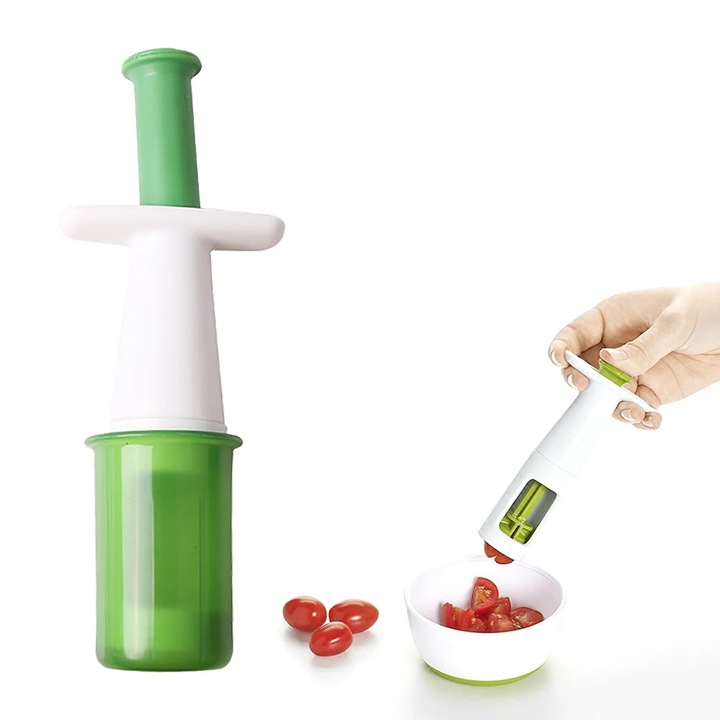 Set 2 feliatoare struguri si rosii cherry, plastic, verde
