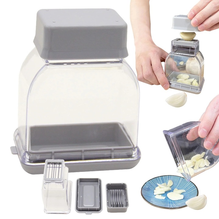 Feliator usturoi manual YANYXR multifunctional inox, plastic, alb, 15x7cm