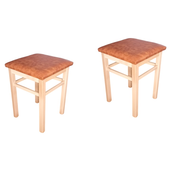 Set tabureti, 2 bucati, lemn de fag