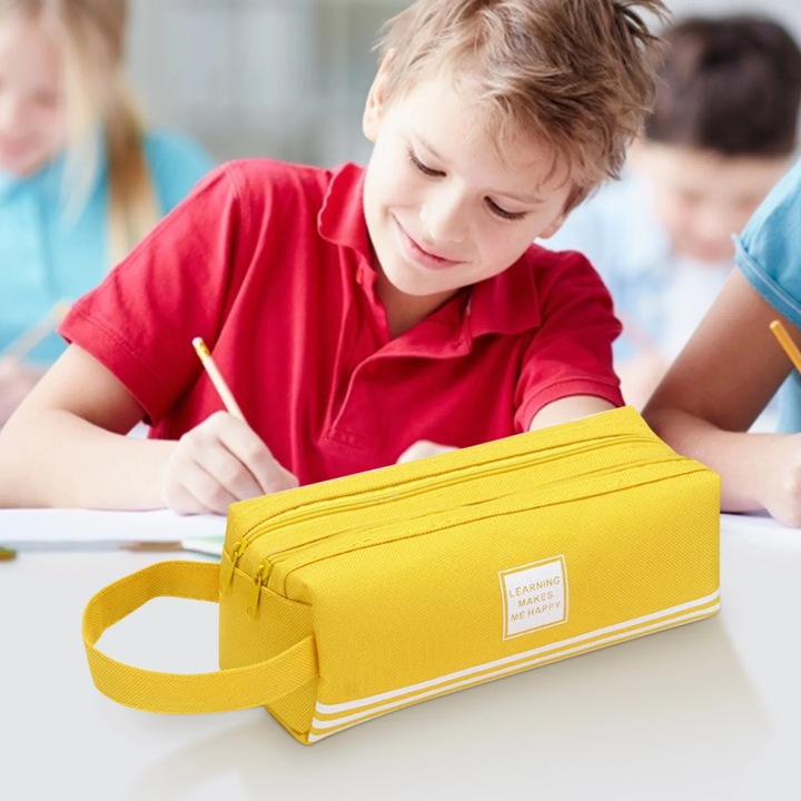 Penar multifunctional, bumbac si in, galben, 20x8x8cm