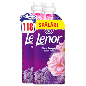 Pachet Balsam de rufe Lenor Floral Bouquet, 2x1.239L, 118 spalari