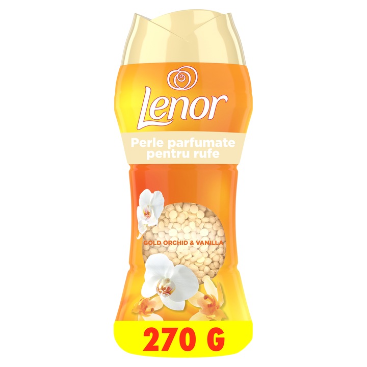 Perle parfumate Lenor Gold Orchid & Vanilla cu parfum pentru rufe, 270 gr