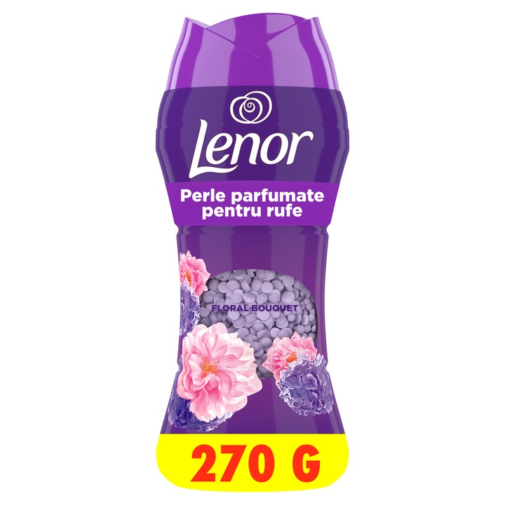 Perle parfumate Lenor Floral Bouquet cu parfum pentru rufe, 270 gr