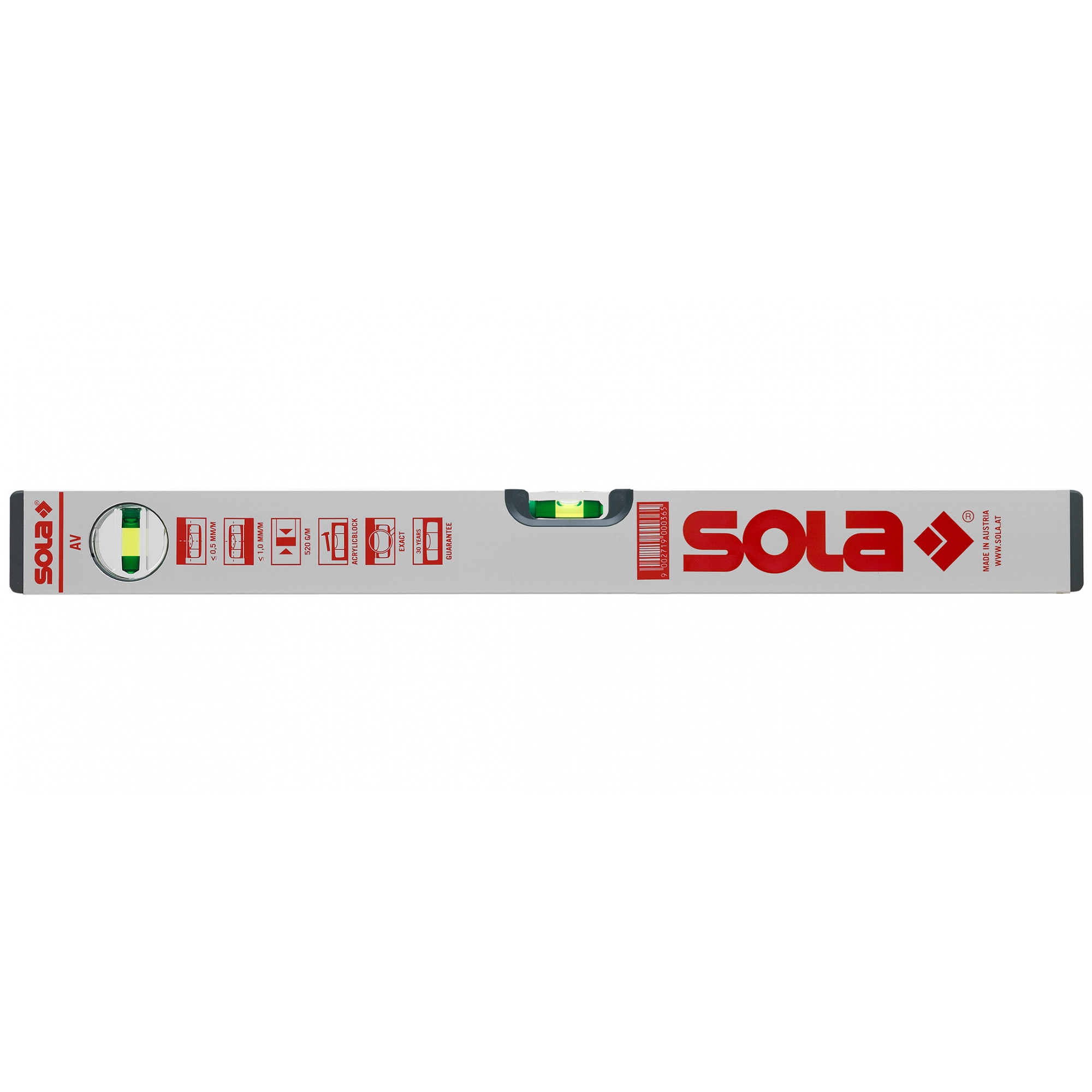 Nivela SOLA, AV 50cm, precizie 0,5mm/m, bula FOCUS, Made in AUSTRIA