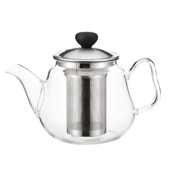 Ceainic Luigi Ferrero, cu sita, 950 ml, Sticla/Inox