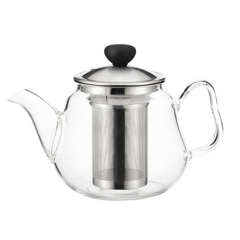 Ceainic Luigi Ferrero, cu sita, 950 ml, Sticla/Inox Ceainic Luigi Ferrero, cu sita, 950 ml, Sticla/Inox