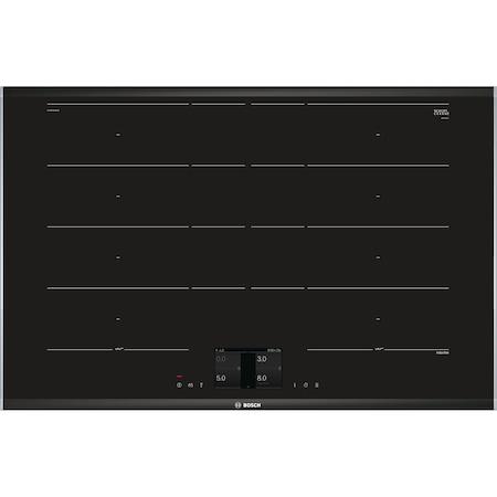Plita incorporabila Bosch PXY875KW1E, Inductie, 4 zone de gatit, Touch control, 80 cm, Negru