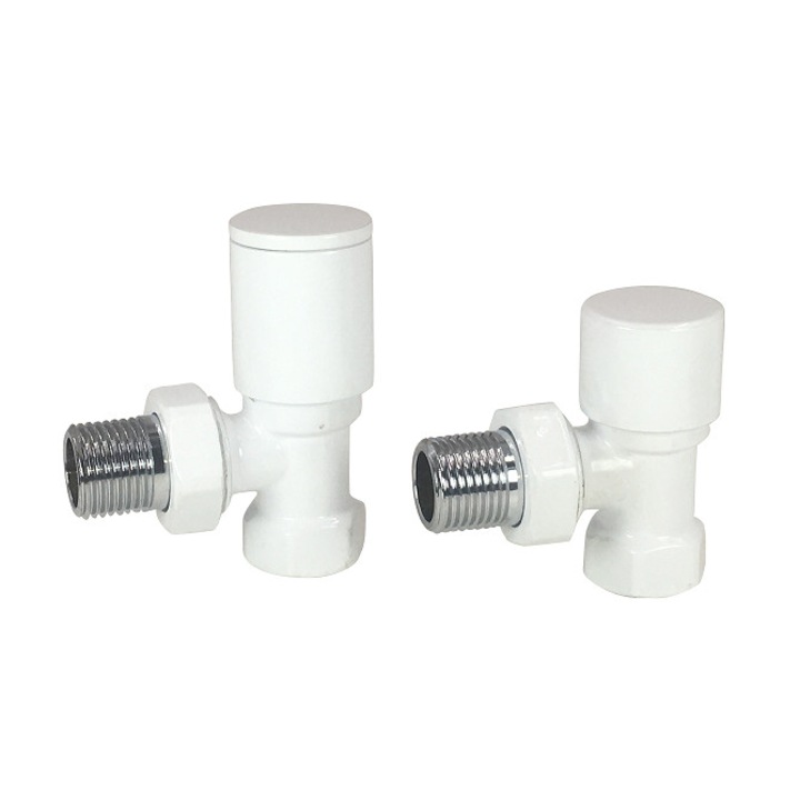 Set robineti tur-retur, Kruger, 1/2", temperatura ambientala maxima 50 C, alb/ argintiu