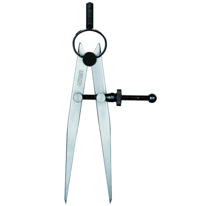 300 mm-es méretű körző rajzoláshoz gyűrűvel és állítócsavarral