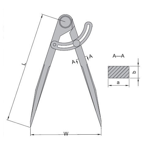 Compas mecanic de 150 mm marca Insize cu aripa de blocare - eMAG.ro