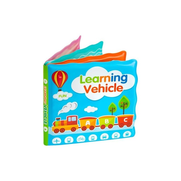 Carte interactiva pentru bebelusi Bocioland, locomotiva ABC, 8 pagini, culori vii, material moale