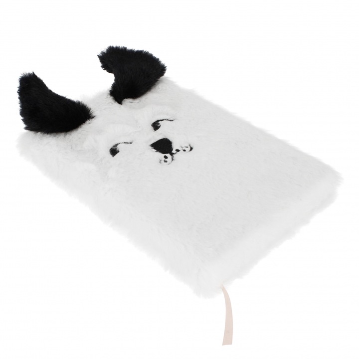 Тефтер STARPAK, Модел на кученце, A5, хартия/пластмаса, 15x21x2 см, бяло/черно