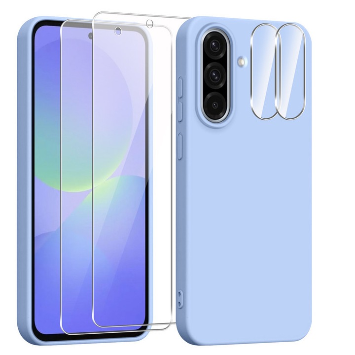 Комплект калъф, 2 протектора за екран, 2 протектора за камера, TPU/закалено стъкло, съвместими с Samsung Galaxy A36 5G