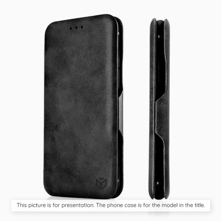 Високозащитен калъф за Honor Magic7 Pro, Timaconprotect, J42, екокожа, наситено тъмен цвят