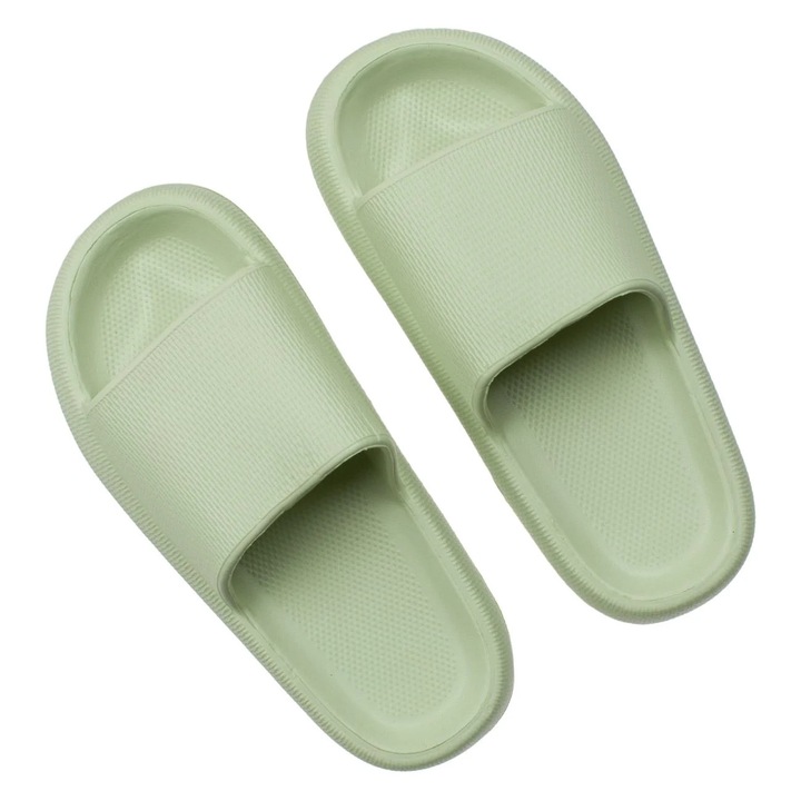 Papuci de plajă, verde deschis, talpă reliefată, multicolor, One Size INTL