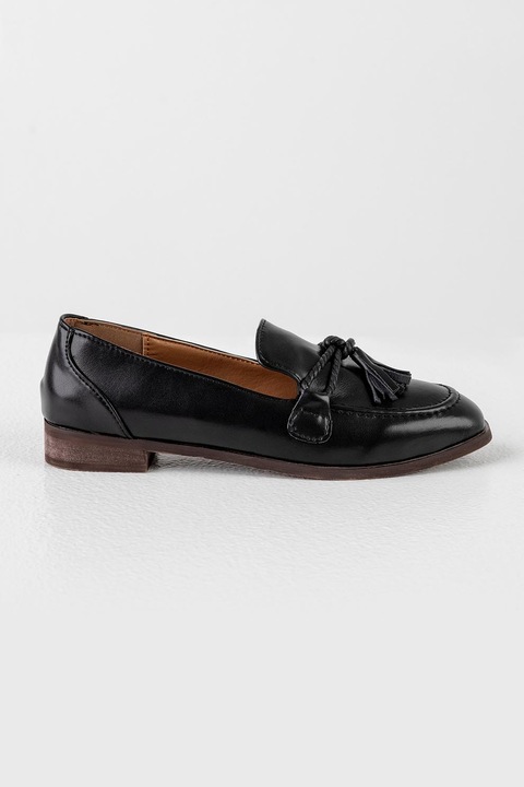 MUSK, Pantofi loafer uni din piele ecologica, Negru