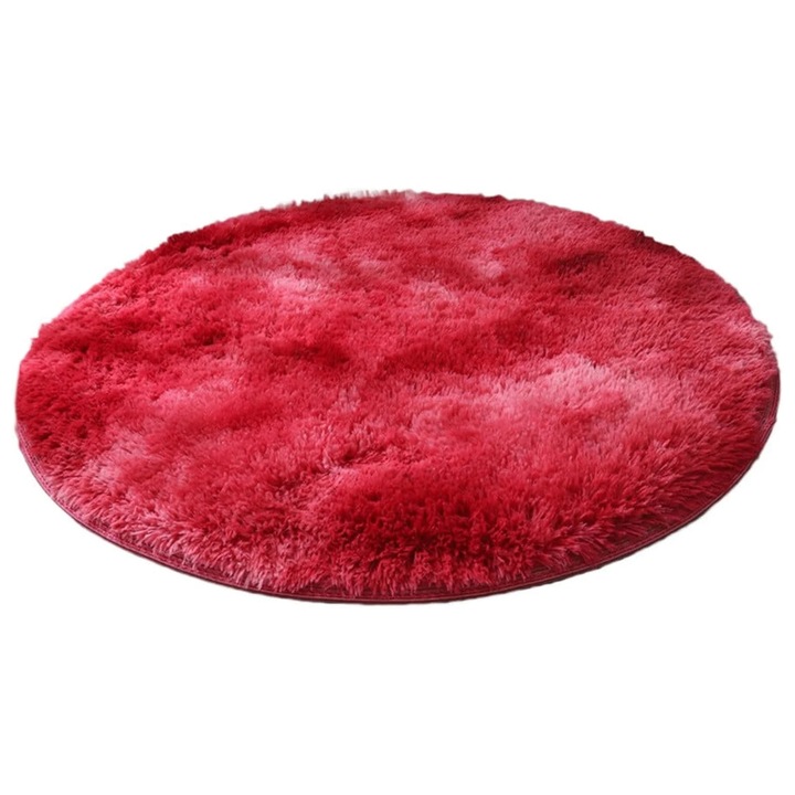 Puha kerek szőnyeg, 9cm vastag, poliészter, fehér, 91cm átmérő