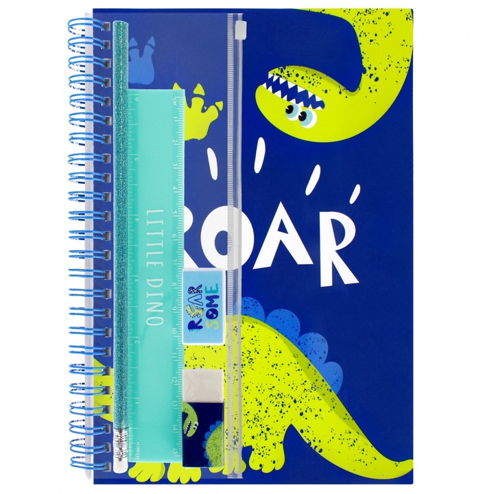 Set scolar Starpak Dino, 6 piese, A5, multicolor, 18x27x2cm