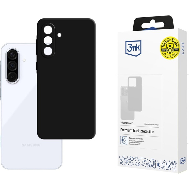 3MK szilikon tok Samsung Galaxy A36 készülékhez fekete