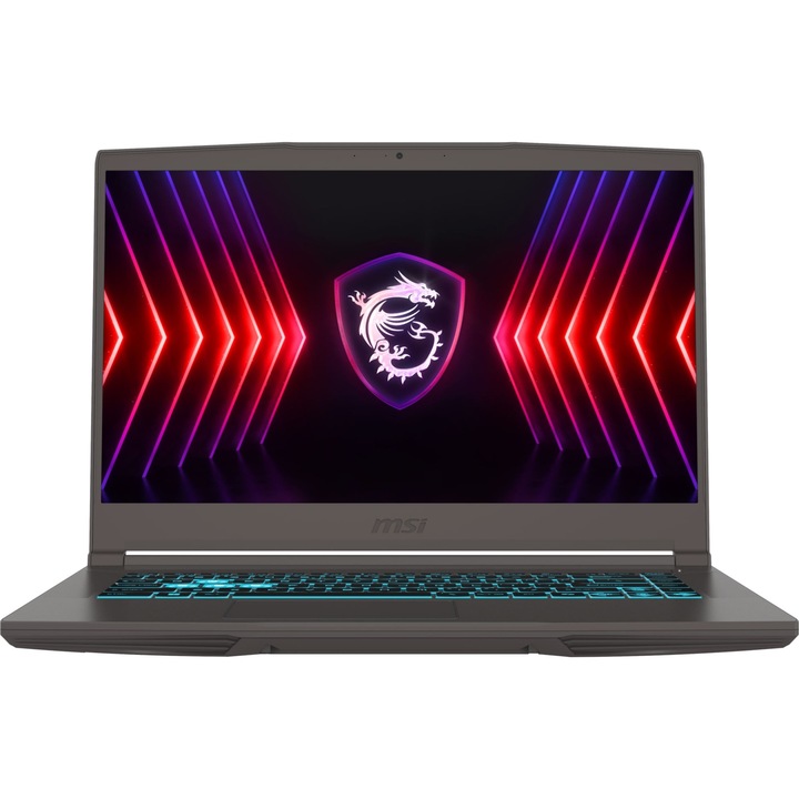 Лаптоп MSI Thin 15 B13UC с Intel Core i7-13620H (1.8/4.9GHz, 24M), 16 GB, 512GB M.2 NVMe SSD, NVIDIA RTX 3050 4GB GDDR6, Free DOS, Черен