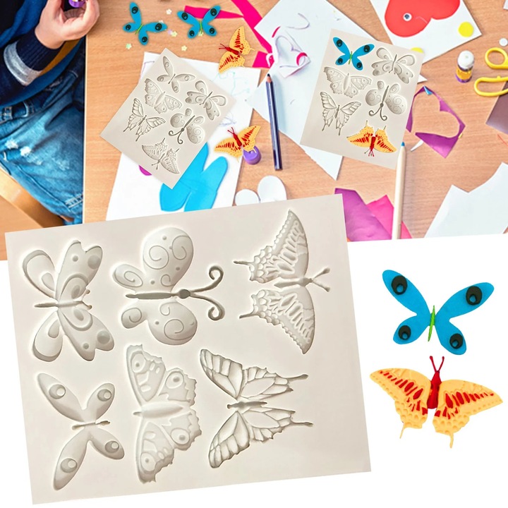 Set 2 forme silicon lavabil pentru prajituri si ciocolata, reutilizabil, 10x10cm