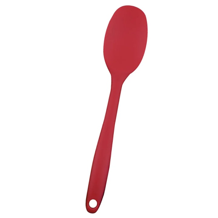 Lingura din silicon ZYBLSSBB LSM2xh3025-BCS0004073-1, rezistenta la temperaturi -40–250°C, antiaderenta, sigura pentru cuptor, masina de spalat vase si congelator, rosu, 21 cm