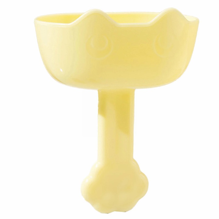 Set 4 suporturi siliconice pentru gheata, reutilizabile, galben, 9.2x7x2.8cm
