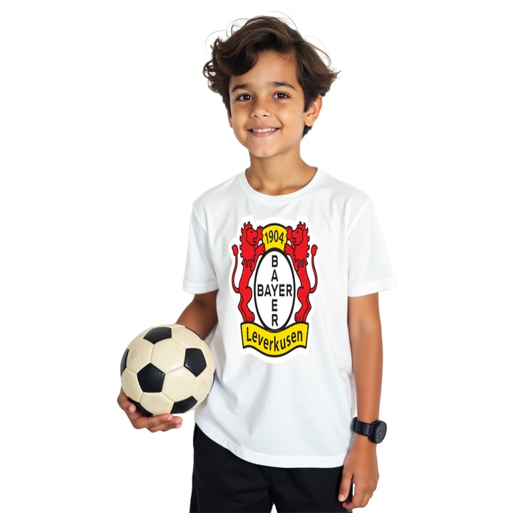 Tricou Sportiv copii Bayer Leverkusen, Alb
