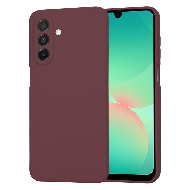 Husă telefon Techsuit pentru Samsung Galaxy A26 5G, material pânză și silicon, culoare bordo