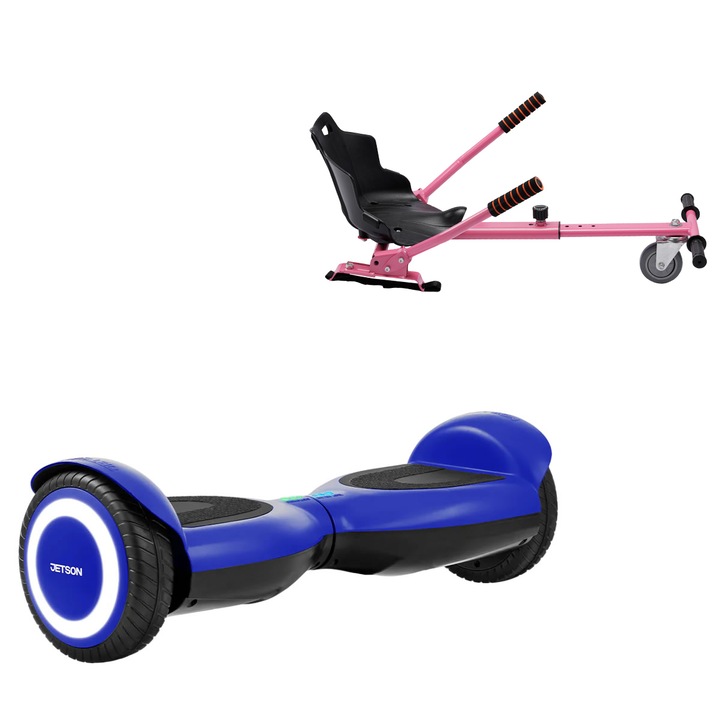 Elektromos Hoverboard Standard GoKart Szett, 6.5 col, Jetson Prism Blue, Standard Hatótávolság, és Rózsaszín Hoverkart, Smart Balance