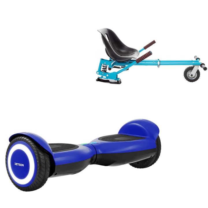 Elektromos Hoverboard GoKart Szett Lengéscsillapítókkal, 6.5 col, Jetson Prism Blue, Standard Hatótávolság, Kék HoverKart Lengéscsillapítókkal, Smart Balance