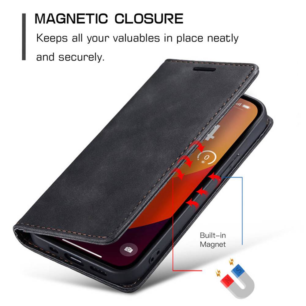 Husa tip carte pentru Oppo Reno 14F, 14FS 5G Retro Business cu inchidere magnetica, negru