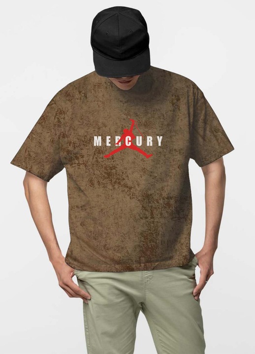 Tricou oversize pentru barbati cu imprimeu Mind Trip, Gri melange