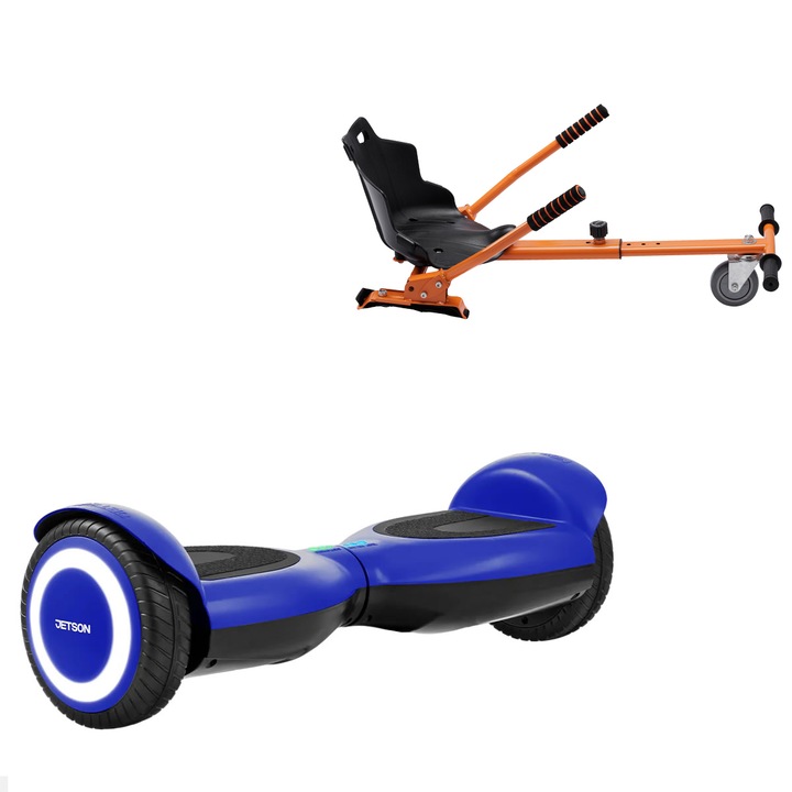 Elektromos Hoverboard Standard GoKart Szett, 6.5 col, Jetson Prism Blue, Standard Hatótávolság, és Narancs Hoverkart, Smart Balance