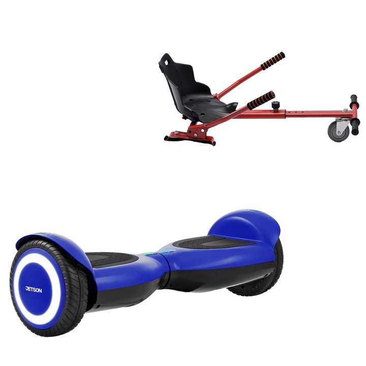 Elektromos Hoverboard Standard GoKart Szett, 6.5 col, Jetson Prism Blue, Standard Hatótávolság, és Piros Hoverkart, Smart Balance