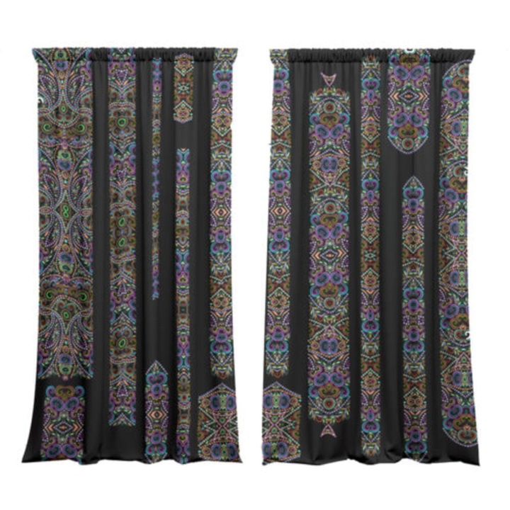 SOWE függönygarnitúra, 2x148cm, poliészter, többszínű, művészi minta