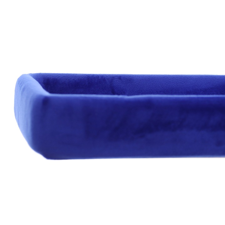 Tavita mot baieti, aniversare 1 an, Ursulet, catifea albastru regal, 7 piese, 34x25 cm, Recostore®, REC5011/9