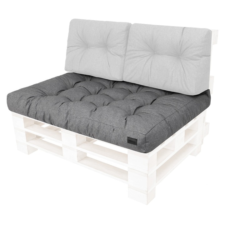 Saltea pentru scaun de gradina "Leo", Ecolen, Grafit, 120x80x12 cm