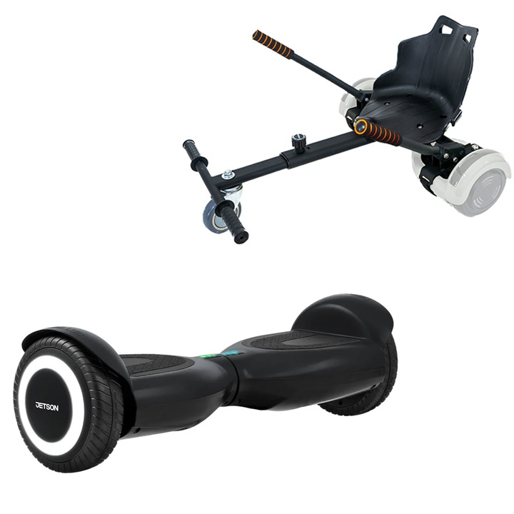 Elektromos Hoverboard Standard GoKart Szett, 6.5 col, Jetson Prism Black, Standard Hatótávolság, és Fekete Hoverkart, Smart Balance