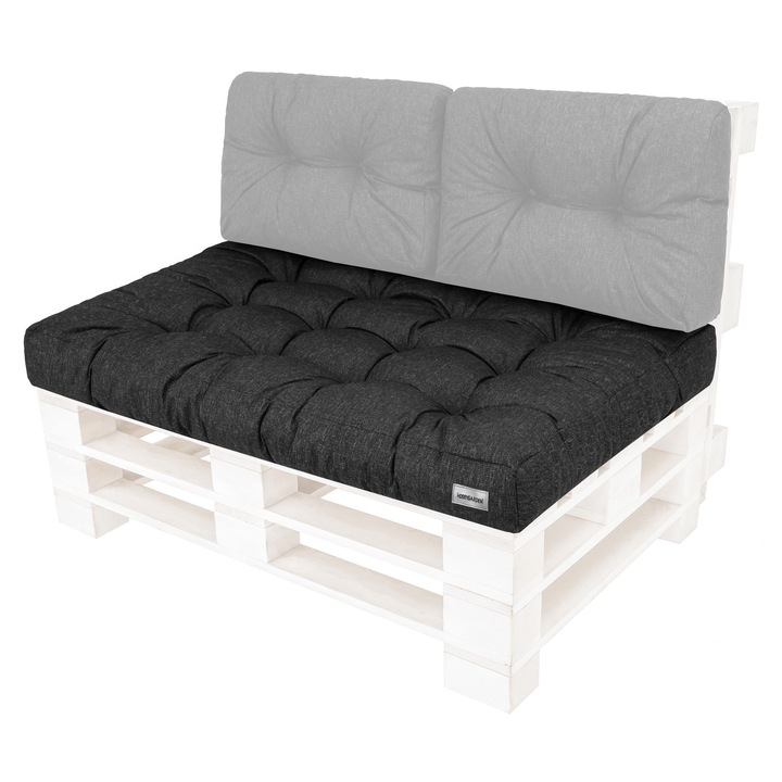 Saltea pentru scaun de gradina "Leo", Ecolen, Negru, 120x80x12 cm