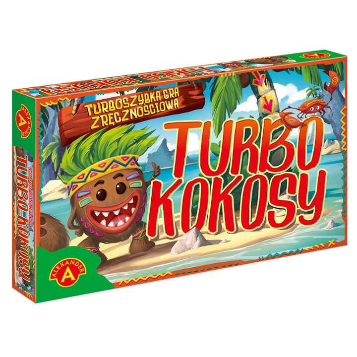 Turbo Kokosy társasjáték, Alexander, 4 katapult, 16 golyó, többszínű