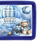 Tavita mot baieti, aniversare 1 an, Ursulet, catifea albastru regal, 7 piese, 34x25 cm, Recostore®, REC5011/9
