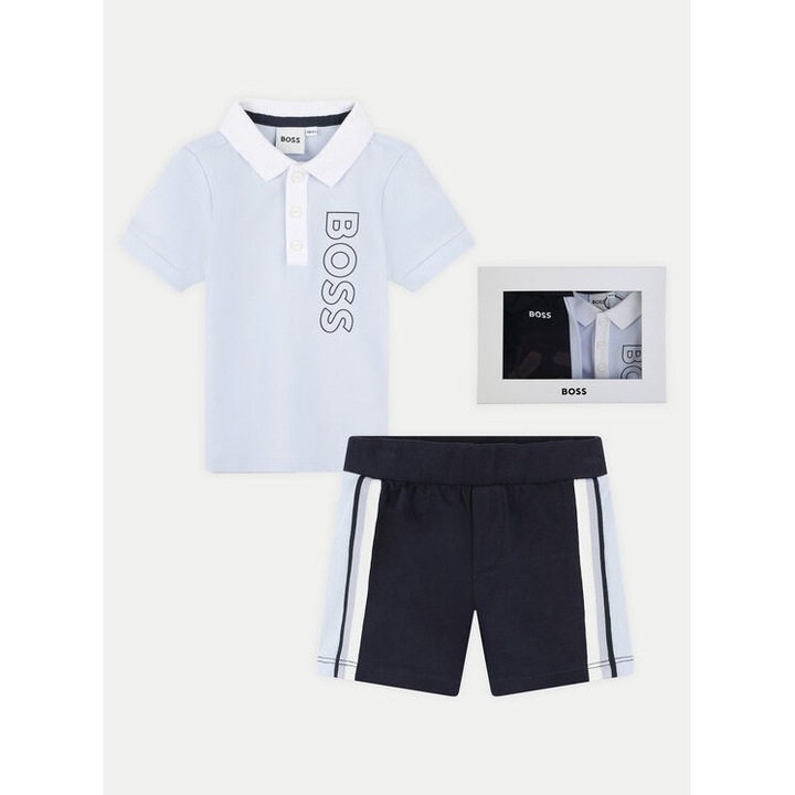 Compleu baieti, Boss, 303628970, Bumbac, Albastru, Albastru