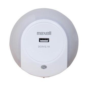 Lampa de veghe cu senzor de miscare Maxell, USB pentru incarcare dispozitive 5V, 2.1A, Alb Lampa de veghe cu senzor de miscare Maxell, USB pentru incarcare dispozitive 5V, 2.1A, Alb