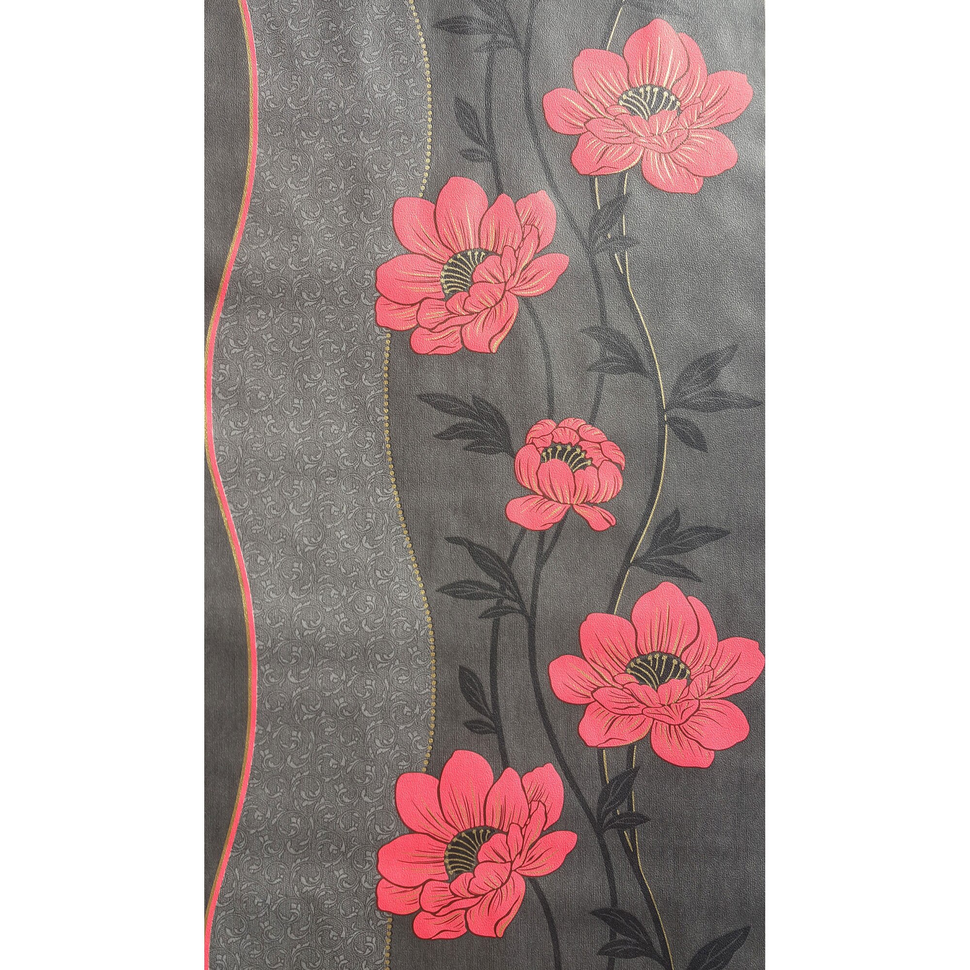 Tapet DEGRETS 047-20 hartie Jenna negru-rosu sizes 0.53m x 10.05m = 5.3 mp