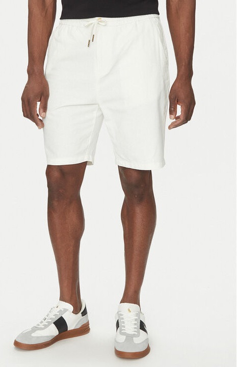 Férfi rövidnadrág, Scotch & Soda, 305342409, Pamut/Len, Bézs, Bézs