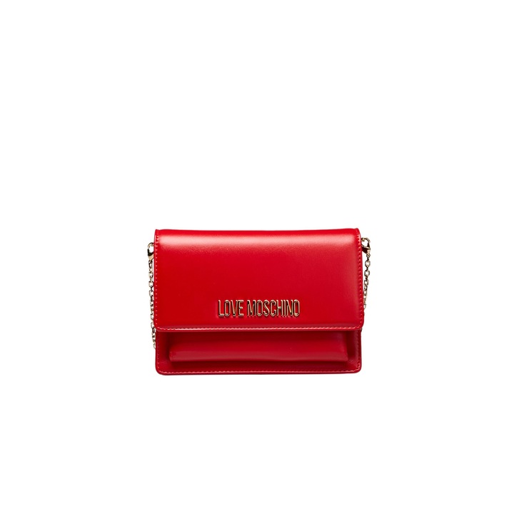 MOSCHINO Underwear, Geanta crosssbody din piele ecologica cu logo, Rosu