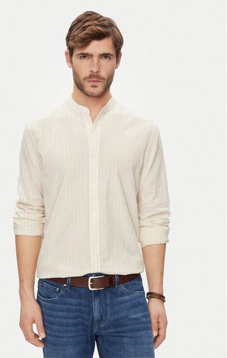 Férfi ing, Pepe Jeans, 303664848, Len/Pamut, Bézs, Bézs