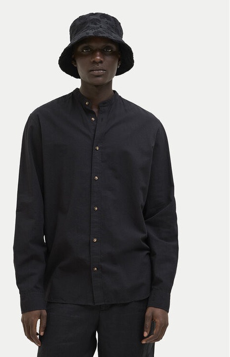 Мъжка риза, Jack and Jones, 304783289, Памук/Памук, Черна, Черен